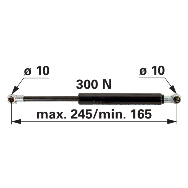 Gasdruckfeder für Türe 300 N Länge 245 mm anstelle von Lindner 3005006 GartenShop24 - Hochwertige Gartengeräte