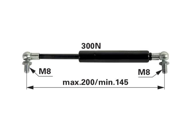 Gasdruckfeder für Traktor-Tür 300 N, 200 mm, anstelle CNH 83952266 GartenShop24 - Hochwertige Gartengeräte