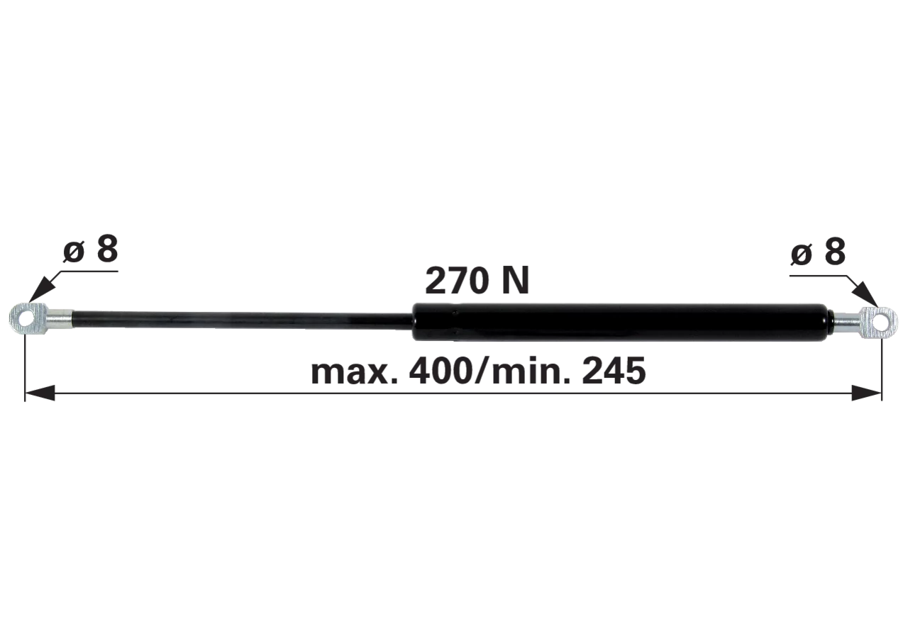 Gasdruckfeder für Motorhaube 270 N, 400 mm, anstelle von Case IH 1531489C1 GartenShop24 - Hochwertige Gartengeräte