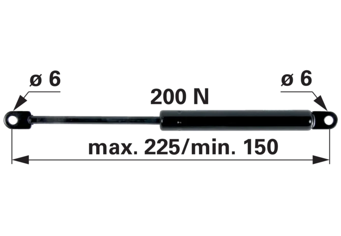 Gasdruckfeder für Dachluke 200 N, Länge 225 mm – passend für John Deere L57248 GartenShop24 - Hochwertige Gartengeräte