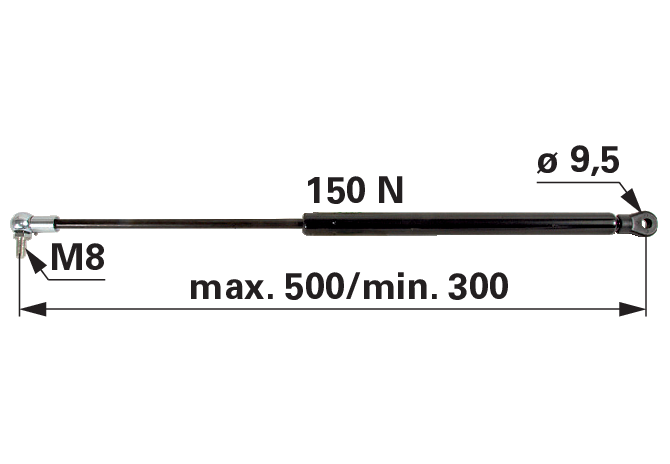 Gasdruckfeder für Türe 150 N, 500 mm, passend für John Deere AL63164 GartenShop24 - Hochwertige Gartengeräte