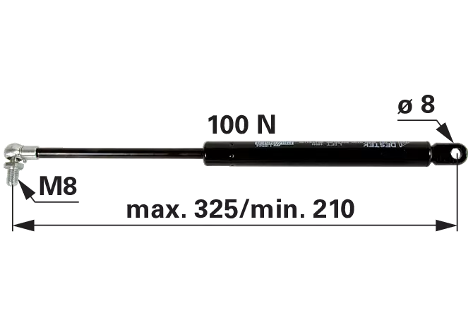 Gasdruckfeder für Dachluke 100 N, Länge 325 mm, passend für John Deere und Deutz-Fahr GartenShop24 - Hochwertige Gartengeräte