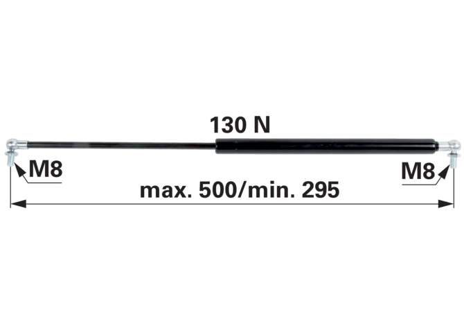 Gasdruckfeder für Heckscheibe 130 N, 500 mm – passend für John Deere AL81578 GartenShop24 - Hochwertige Gartengeräte
