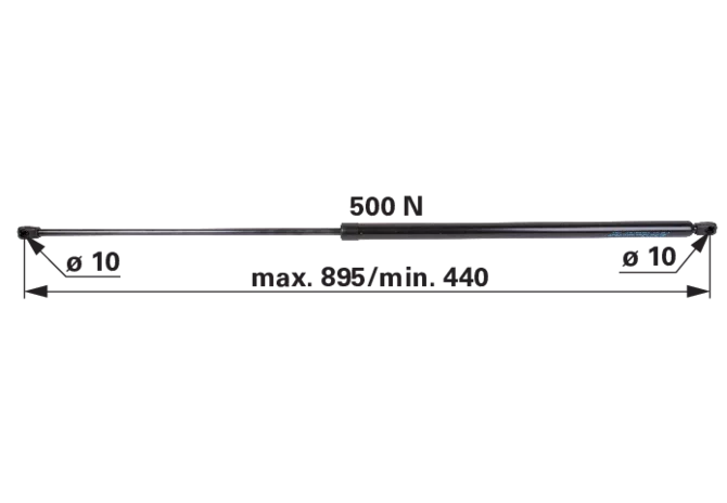 Gasdruckfeder für Motorhaube 500 N, Länge 895 mm – Ersatz für CNH 82019392 GartenShop24 - Hochwertige Gartengeräte