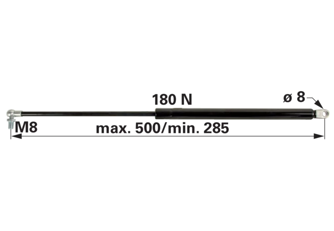 Gasdruckfeder für Heckscheibe 180 N Länge 500 mm – passend für John Deere AL60324 GartenShop24 - Hochwertige Gartengeräte