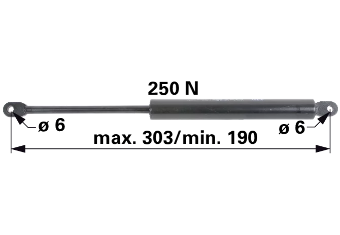 Gasdruckfeder für Heckscheibe 250 N, 303 mm – passend für Fendt X800420422000 GartenShop24 - Hochwertige Gartengeräte