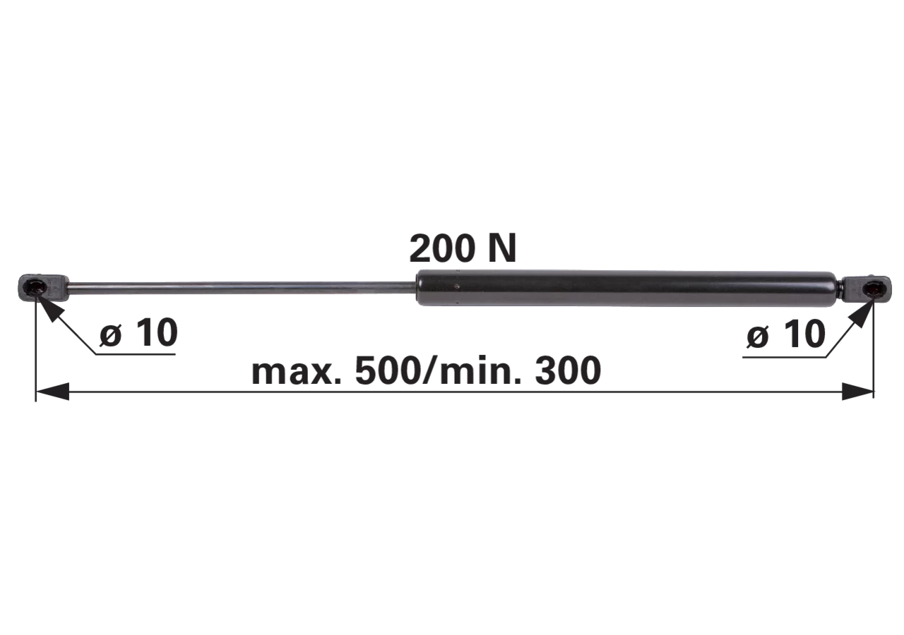 Gasdruckfeder für Heckscheibe 200 N, Länge 500 mm, passend für Fendt H931812051100 GartenShop24 - Hochwertige Gartengeräte