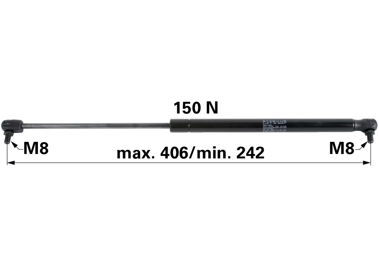 Stabilus Gasdruckfeder für Heckscheibe, anstelle von Lindner 3204511 Stabilus