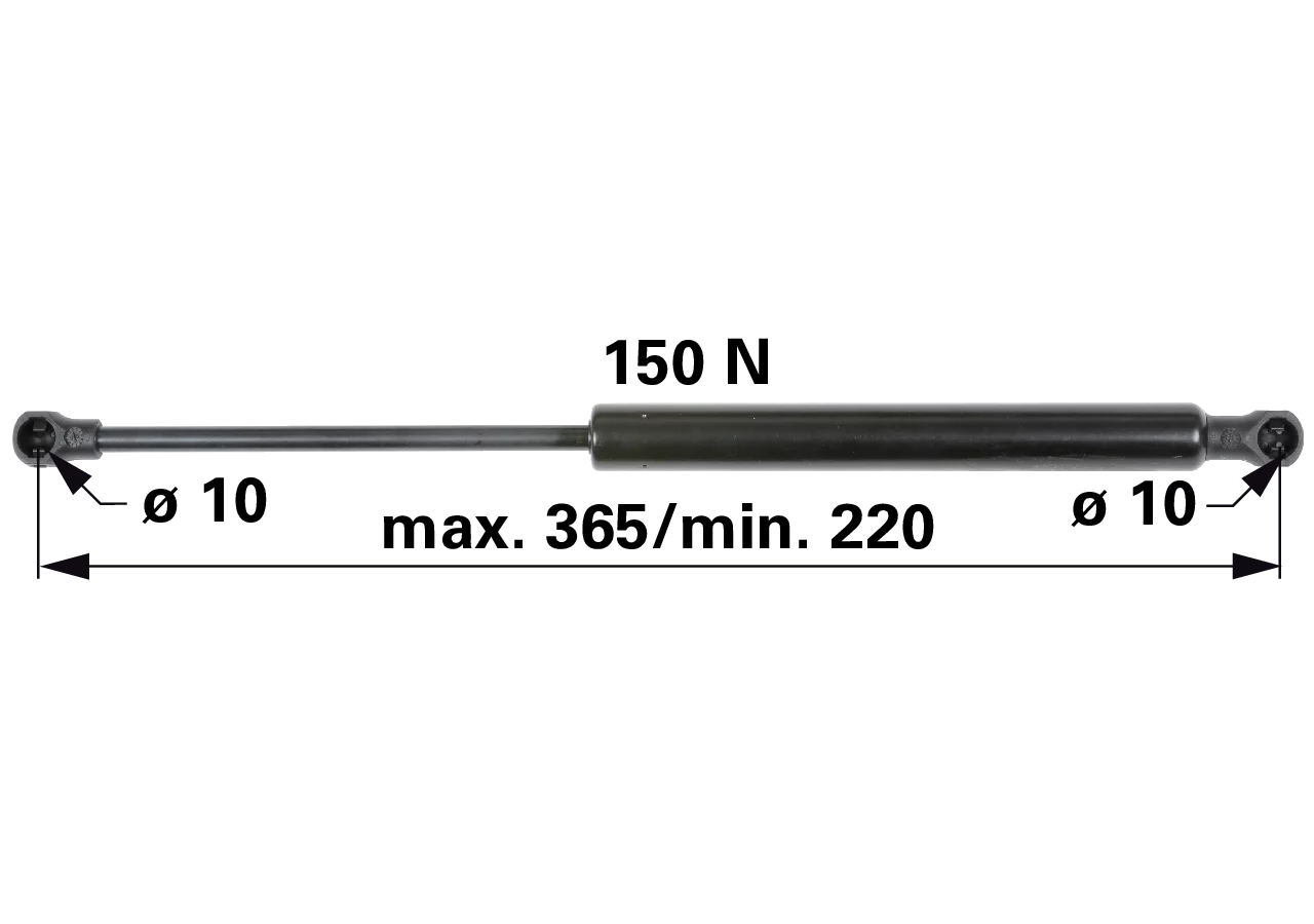 Stabilus Gasdruckfeder für Heckscheibe, anstelle von Landini 3657701M91 Stabilus