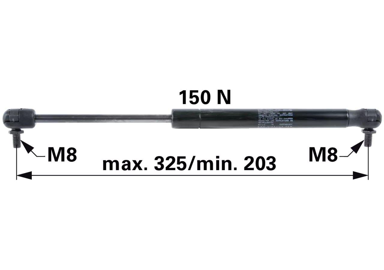 Stabilus Gasdruckfeder für Heckscheibe passend zu Lugstein Kabine Stabilus