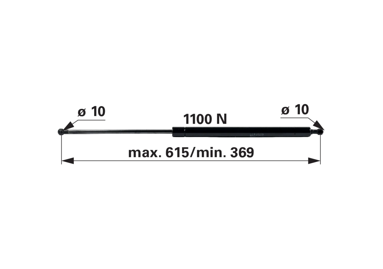 Stabilus Gasdruckfeder für Motorhaube anstelle von CNH 91878307 Stabilus