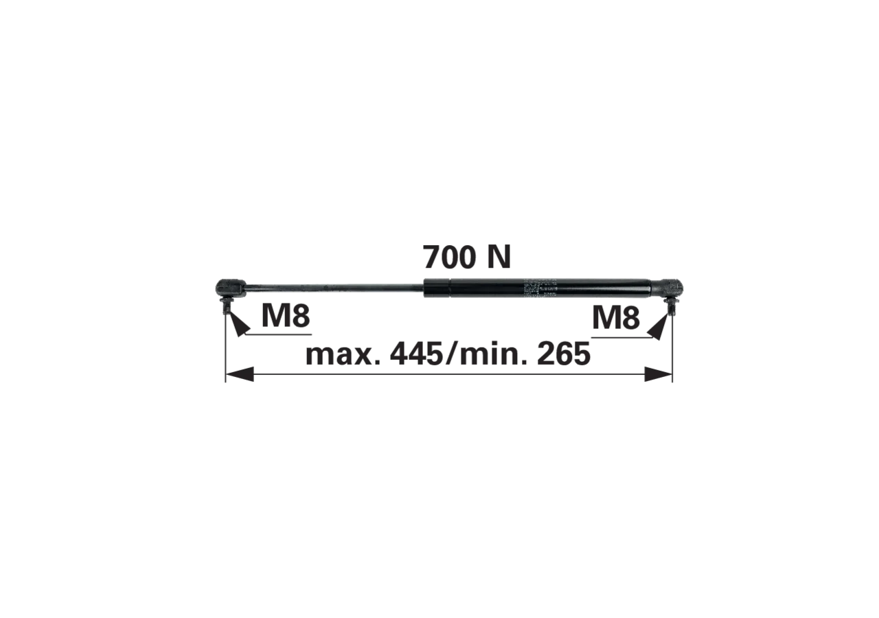 Stabilus Gasdruckfeder für Motorhaube anstelle von Deutz-Fahr 0.021.4306.0 Stabilus
