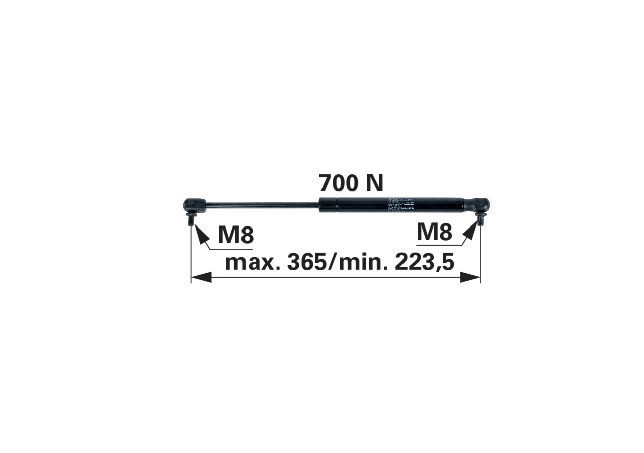 Stabilus Gasdruckfeder für Motorhaube anstelle von Deutz-Fahr 0.027.4747.0 Stabilus