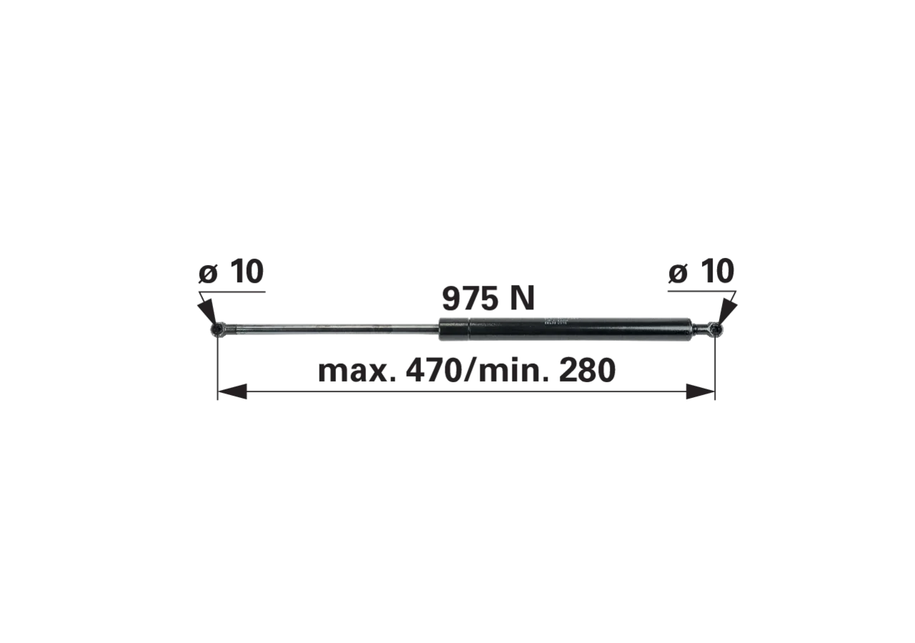 Stabilus Gasdruckfeder für Motorhaube anstelle von Fendt H743500021110 Stabilus