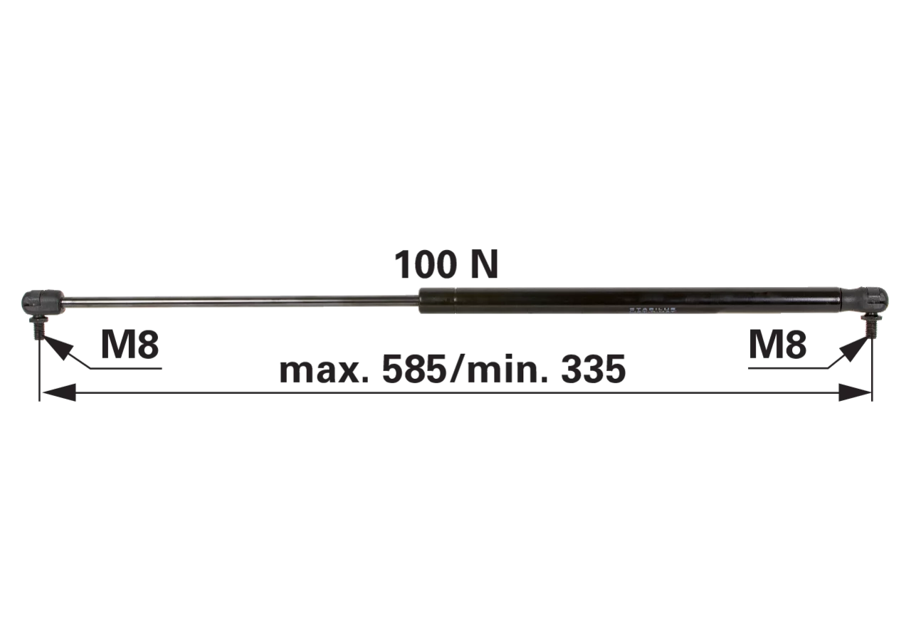 Stabilus Gasdruckfeder für Front- und Heckscheibe, anstelle von Steyr 1-99-976-047 Stabilus