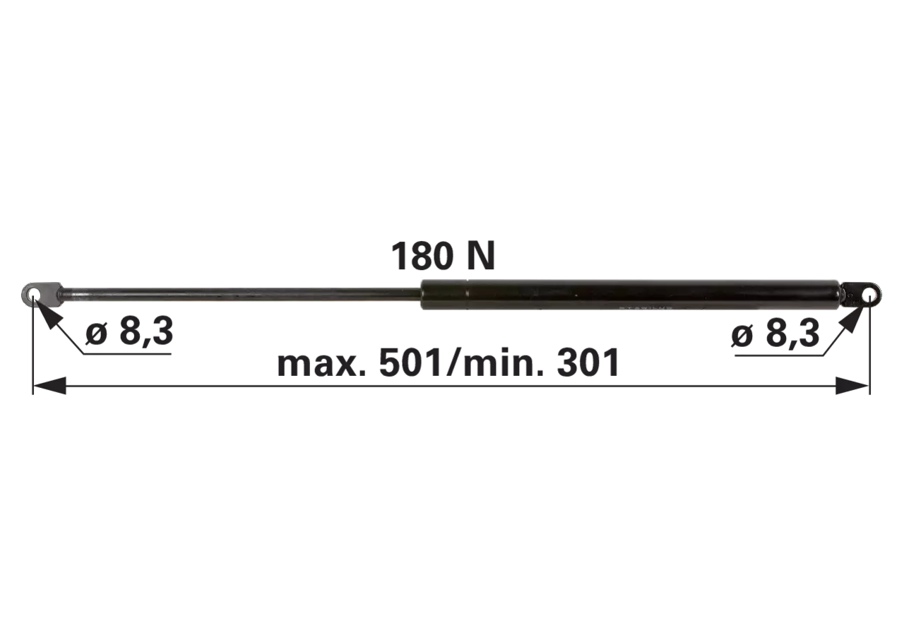 Stabilus Gasdruckfeder für Frontscheibe, anstelle von Mauser 6-100.20.500 Stabilus