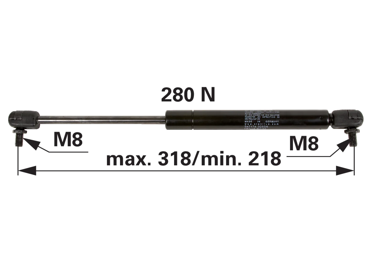 Stabilus Gasdruckfeder für Türe anstelle von Steyr 1-34-701-485 Stabilus