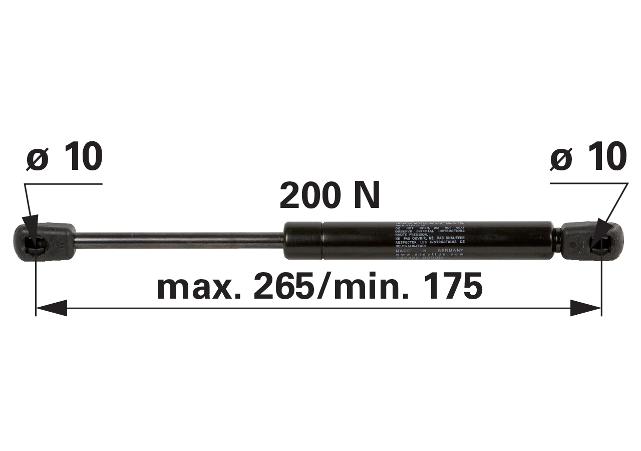 Stabilus Gasdruckfeder für Türe 200 N anstelle von SLH 0.008.2737.3 Stabilus