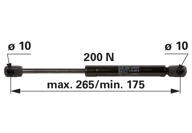 Stabilus Gasdruckfeder für Türe 200 N anstelle von SLH 0.008.2737.3 Stabilus