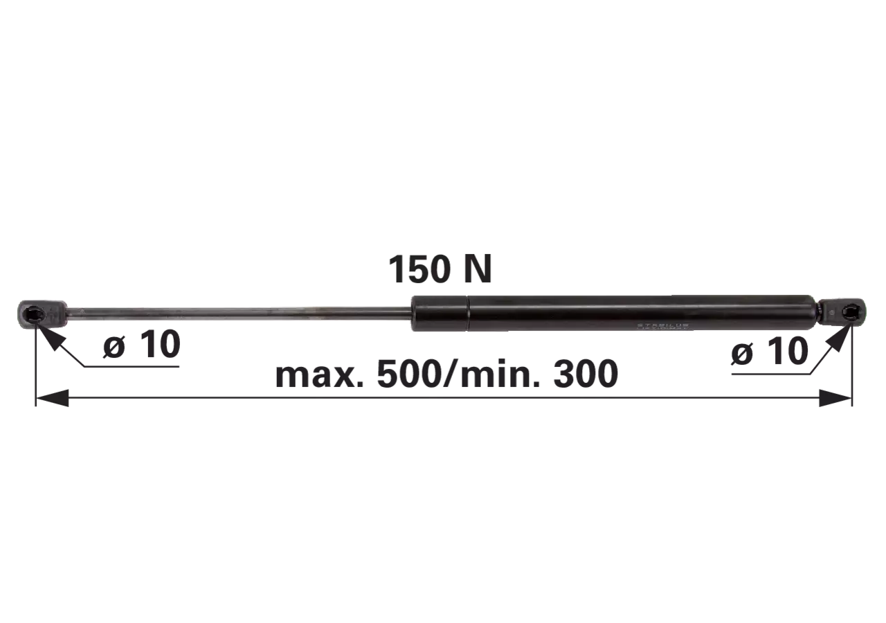 Stabilus Gasdruckfeder 150 N Länge 500 mm Stabilus