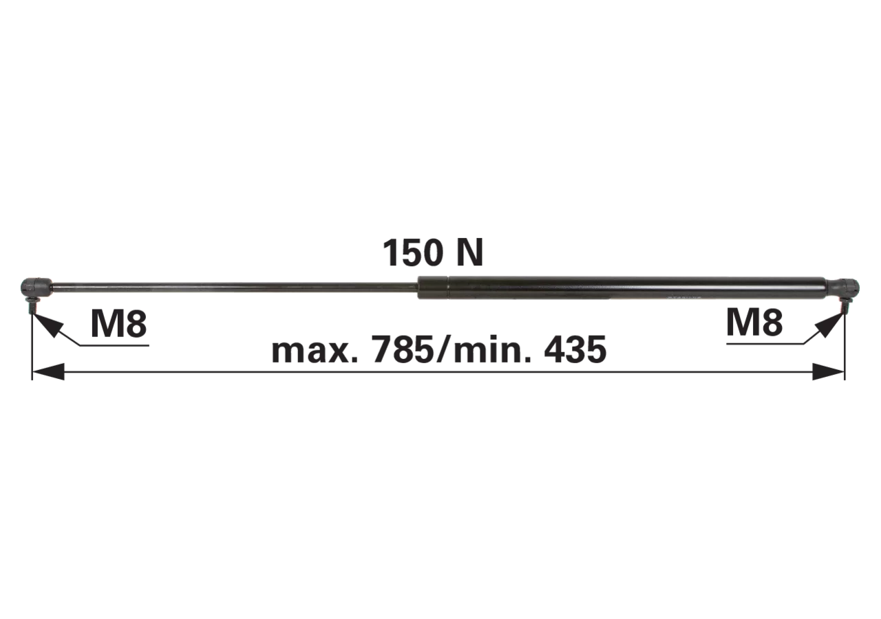 Stabilus Gasdruckfeder für Heckscheibe anstelle von Massey Ferguson 3389556M1 Stabilus