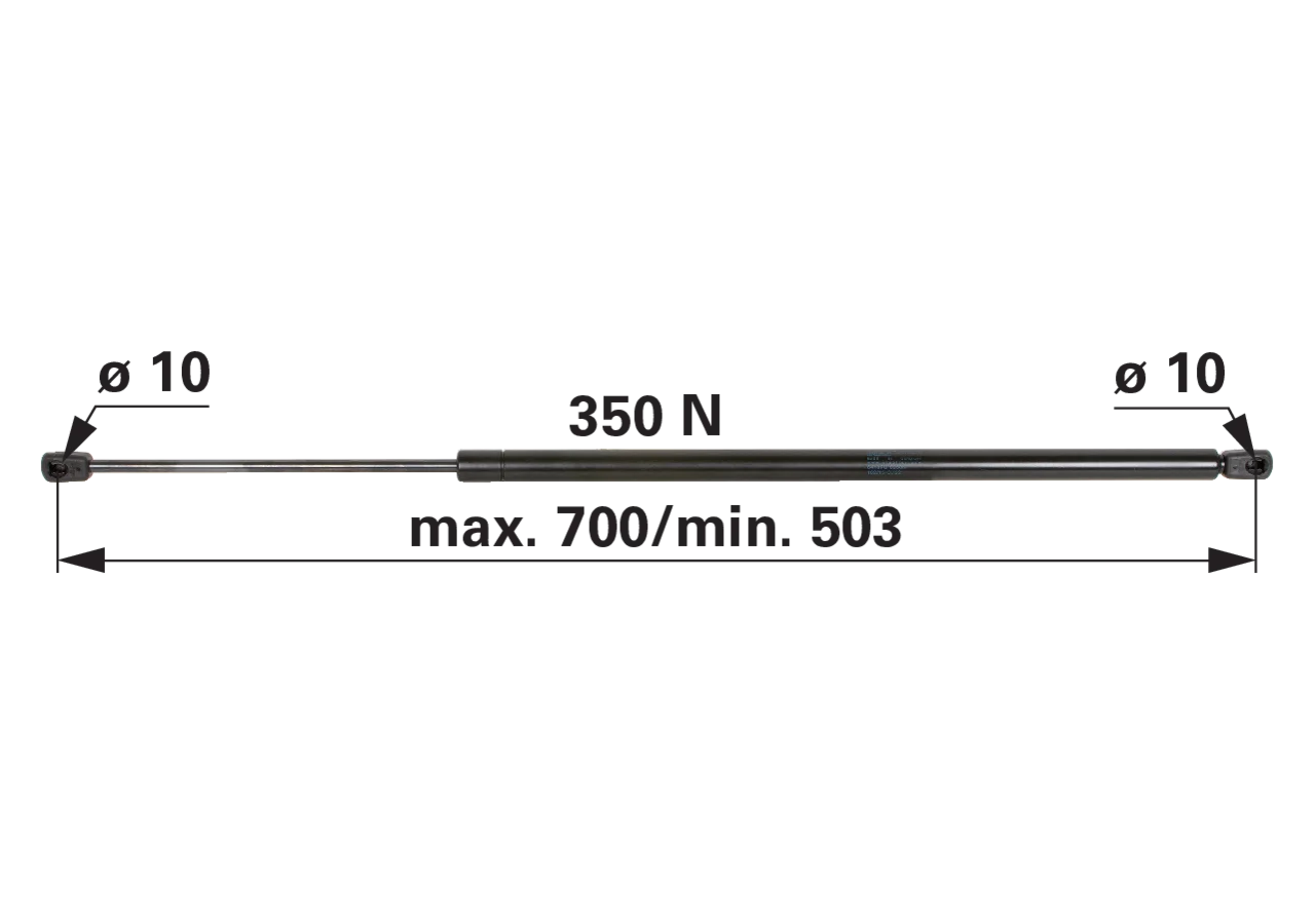 Stabilus Gasdruckfeder für Heckscheibe 350 N Stabilus