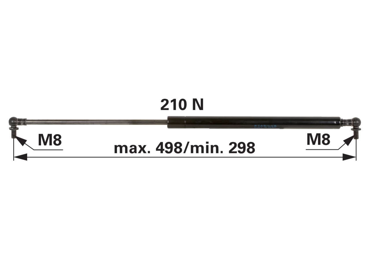 Stabilus Gasdruckfeder für Front- und Heckscheibe anstelle von Massey Ferguson 3384671M1 Stabilus