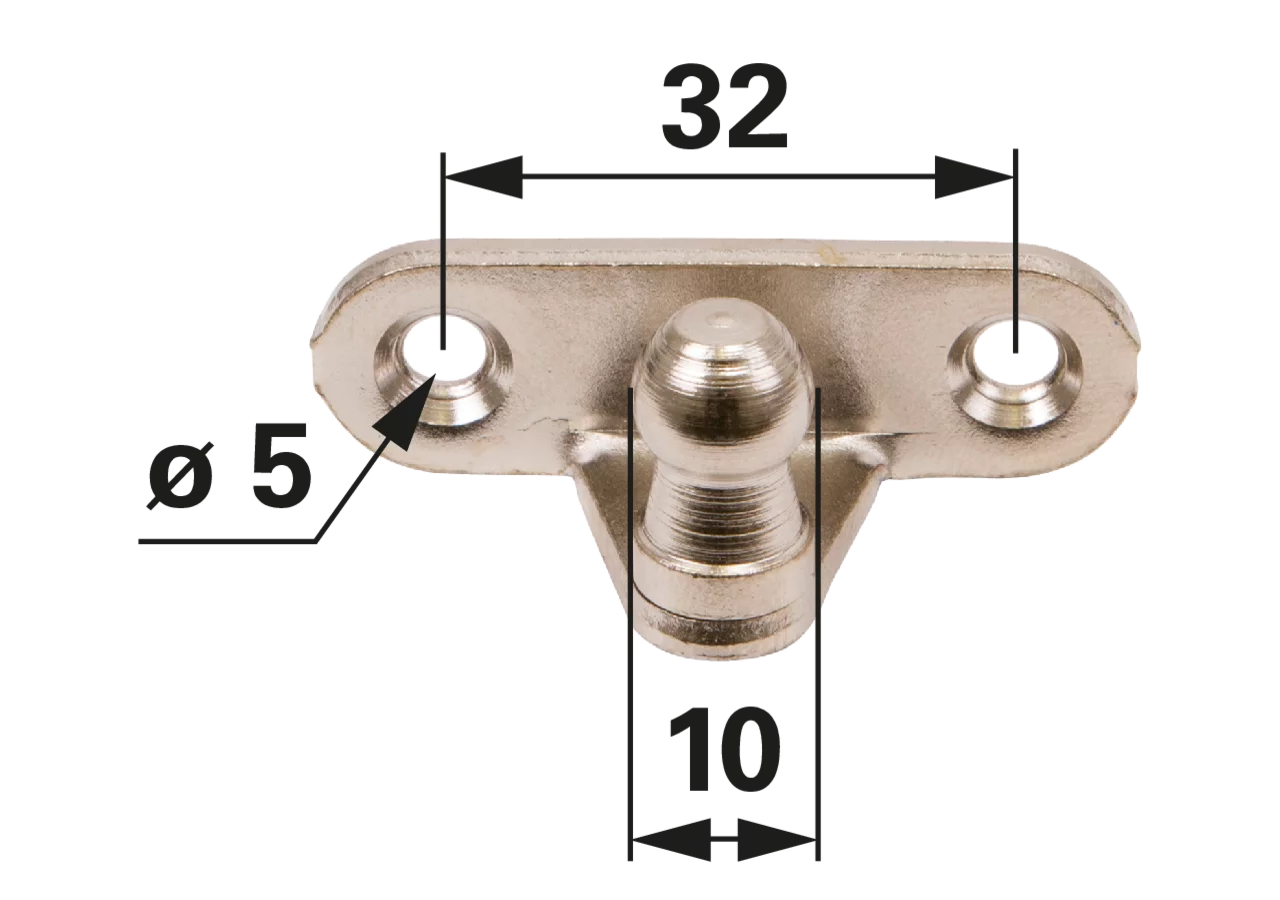 Stabilus Winkelblech mit Kugel, Länge 46,2 mm Stärke 3 mm Stabilus