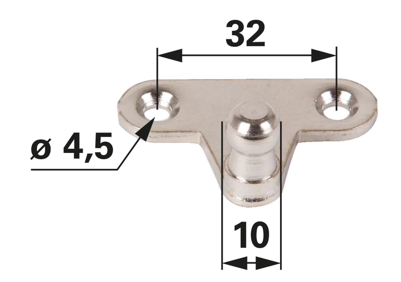 Stabilus Winkelblech mit Kugel, Länge 46 mm Stabilus