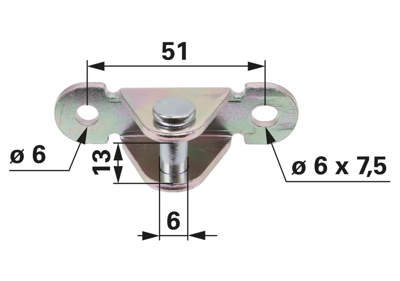 Stabilus Winkelblech mit Bolzen Länge 70,4 mm Stabilus