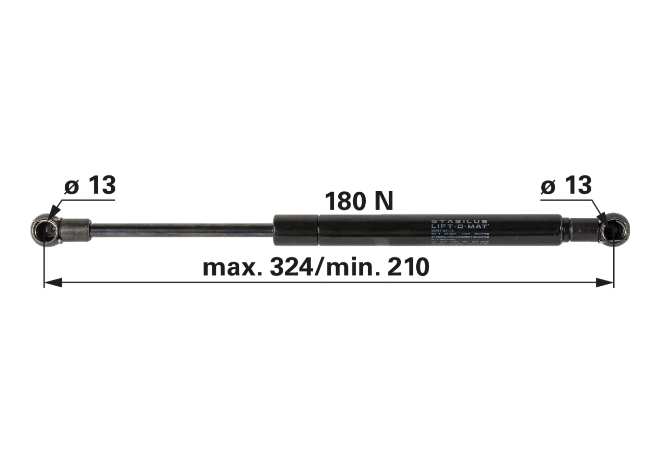 Stabilus Gasdruckfeder für Türe, 180 N, Länge 324 mm, anstelle CNH 84272165 Stabilus