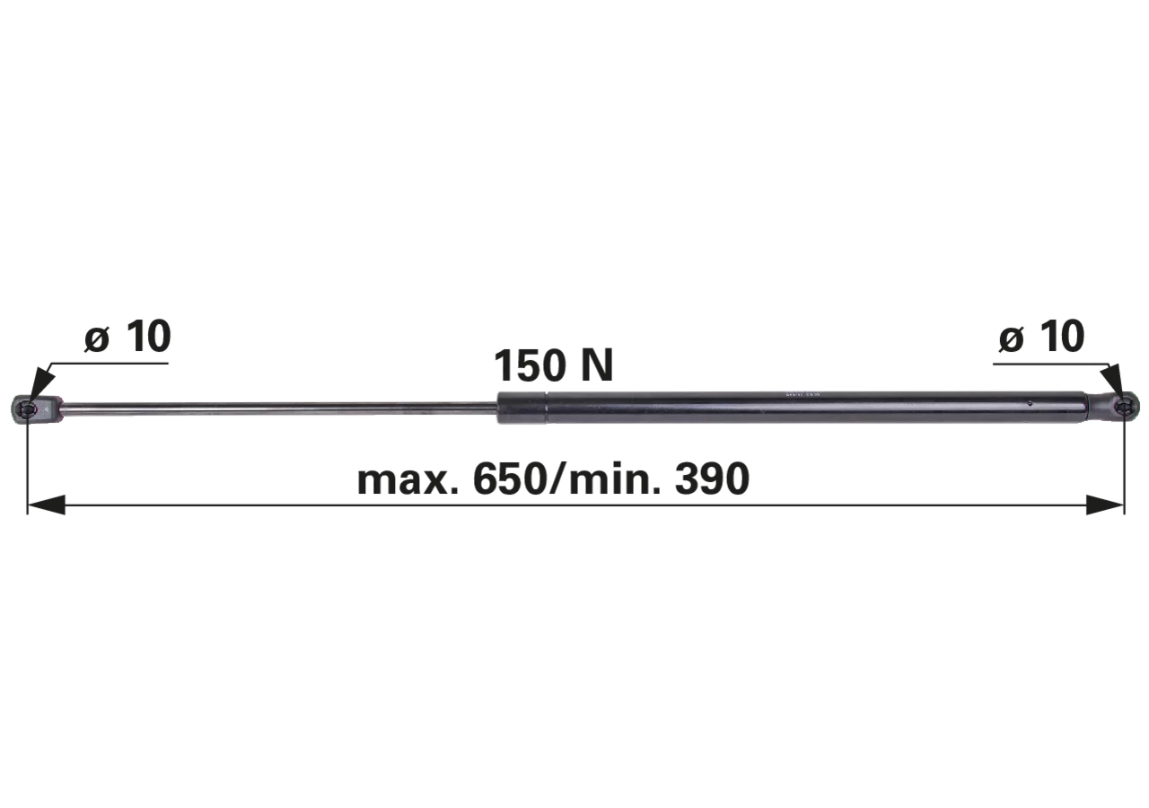 Stabilus Gasdruckfeder INTER-STOP mit 2 Stufen für Frontscheibe 150 N Stabilus