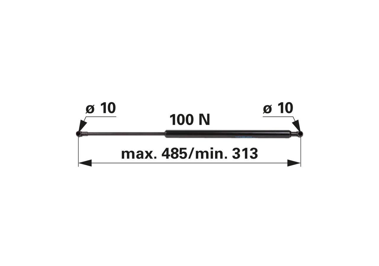 Stabilus Gasdruckfeder für Heckscheibe, 100 N, 485 mm – ersetzt CNH 84280589 Stabilus
