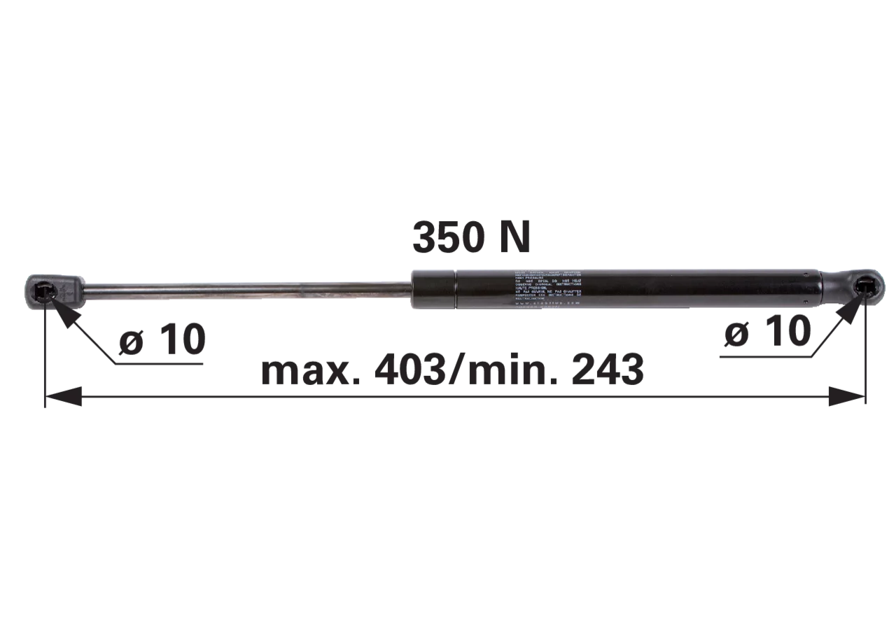 Stabilus Gasdruckfeder 350 N, Länge 403 mm – Ersatz für Fendt H931812032200 Stabilus