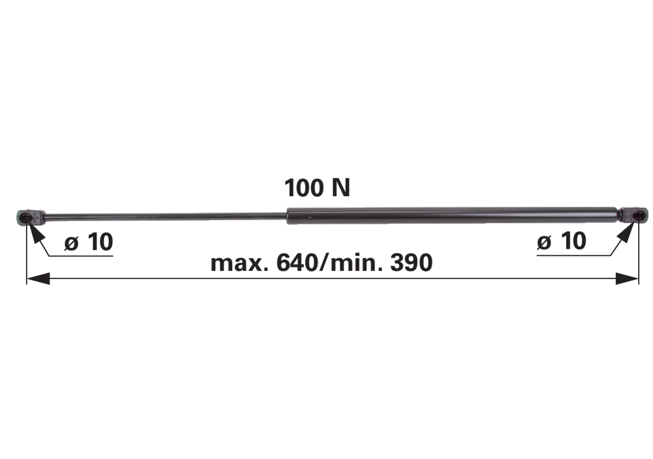 Gasdruckfeder für Heckscheibe 100 N, 640 mm – passend für Fiat 5153193 GartenShop24 - Hochwertige Gartengeräte