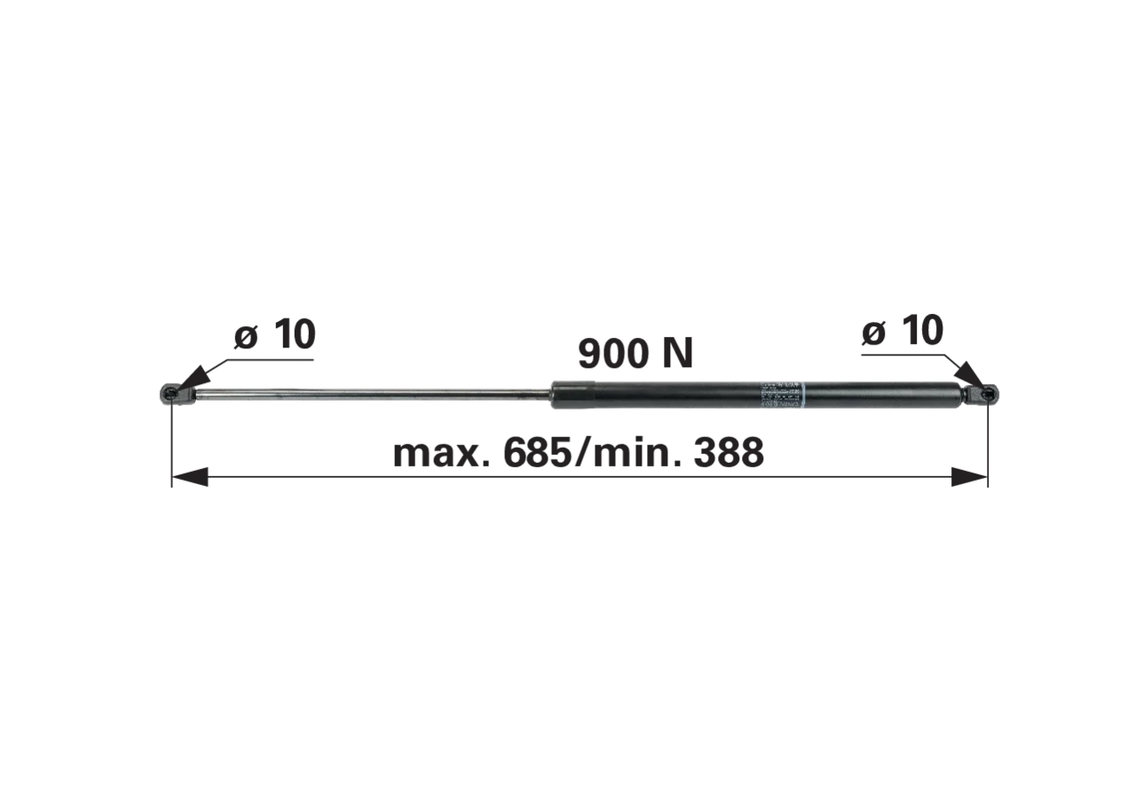 Stabilus Gasdruckfeder für Motorhaube anstelle von CNH 82032866 Stabilus