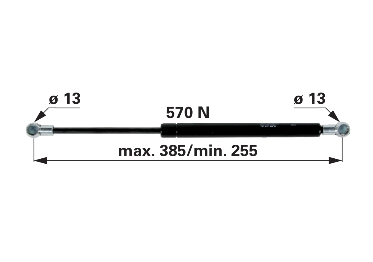 Gasdruckfeder für Türe 570 N, Länge 385 mm, anstelle von SLH 0.008.2089.4/30 GartenShop24 - Hochwertige Gartengeräte