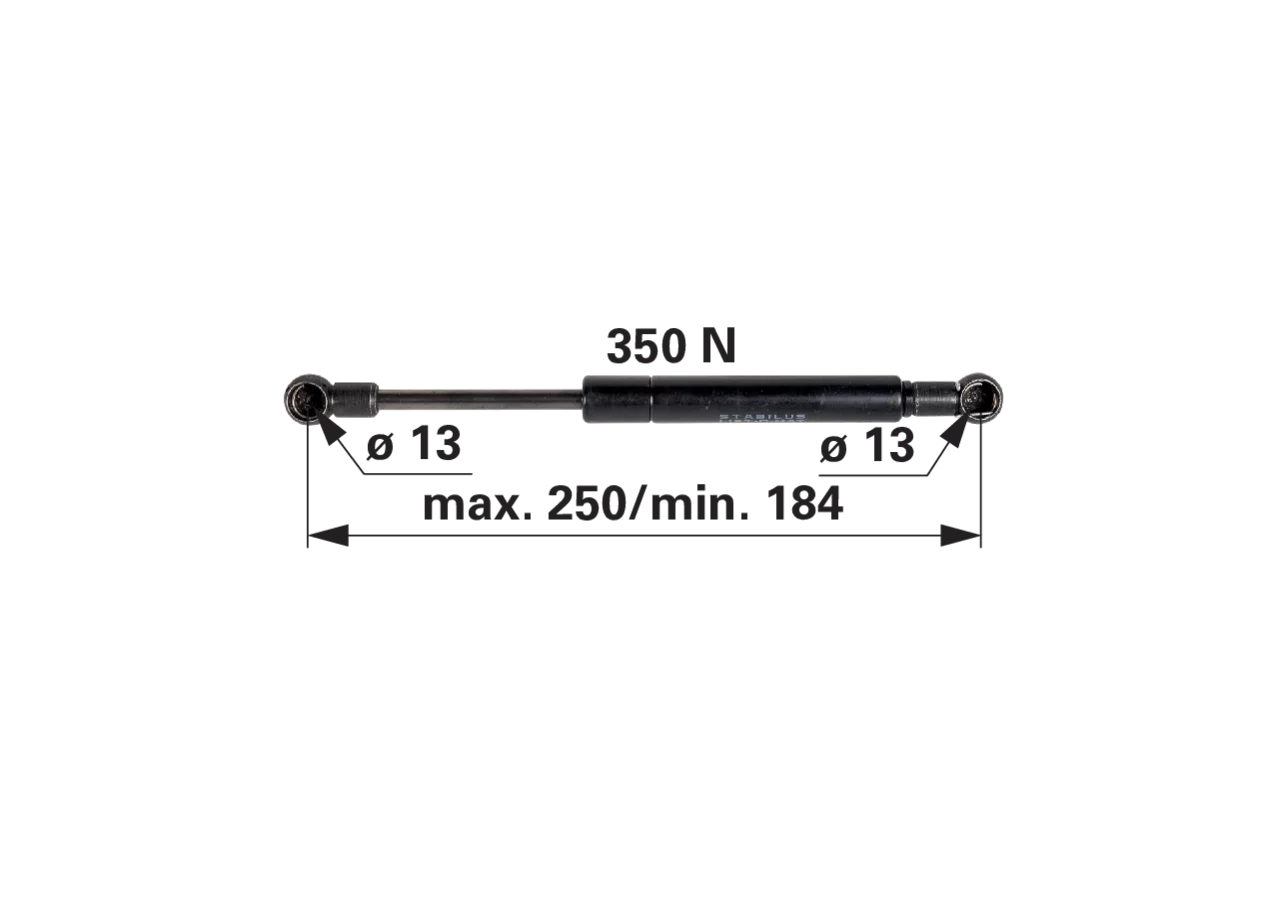 Stabilus Gasdruckfeder für Türe, 350 N, 250 mm Stabilus