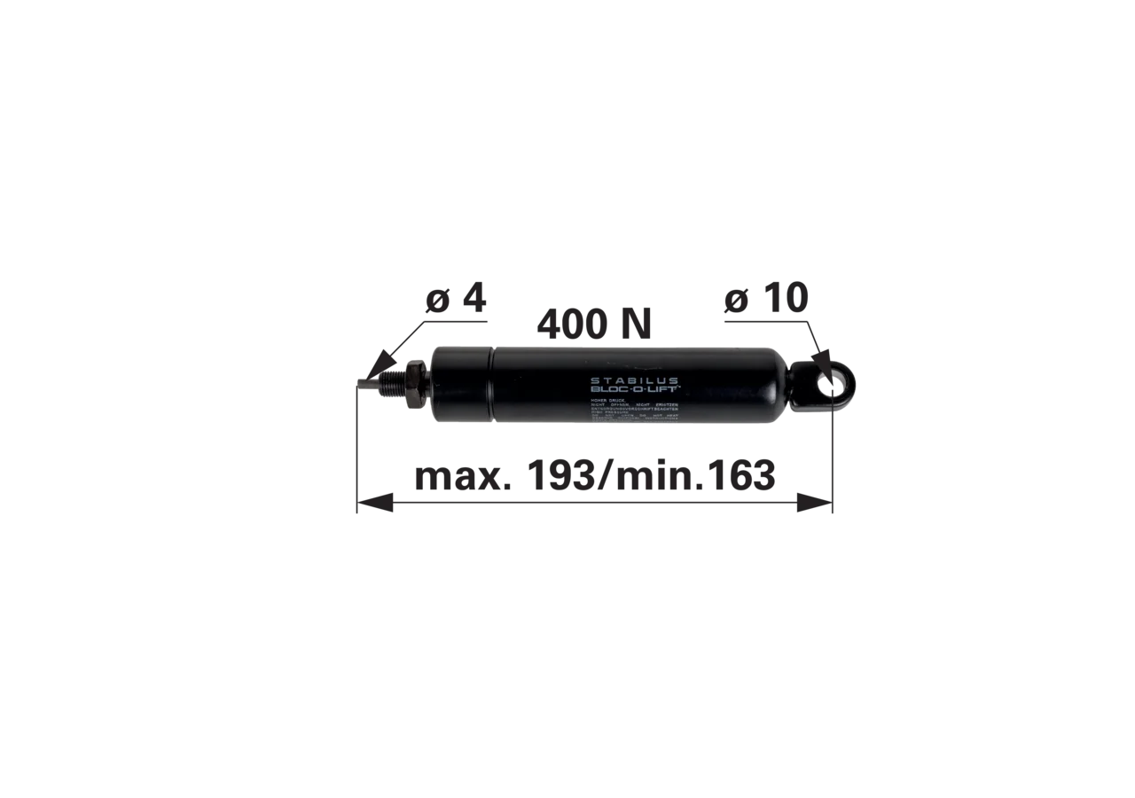 Stabilus Gasdruckfeder für Lenksäule ohne Auslösehebel – anstelle Deutz-Fahr 0.010.3701.1 Stabilus