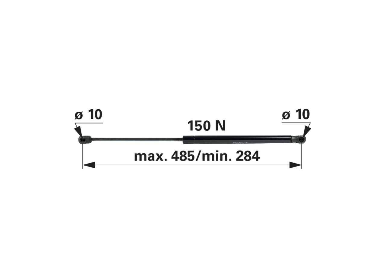 Stabilus Gasdruckfeder für Heckscheibe anstelle von Massey Ferguson 4383941M2 Stabilus