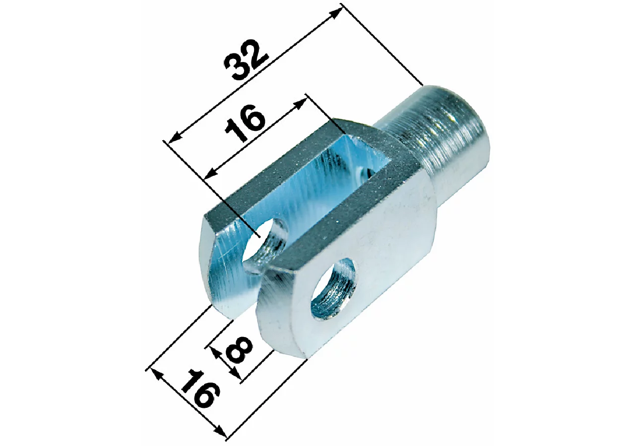 Gabel Loch-ø 8 mm, Gewinde M8 GartenShop24 - Hochwertige Gartengeräte