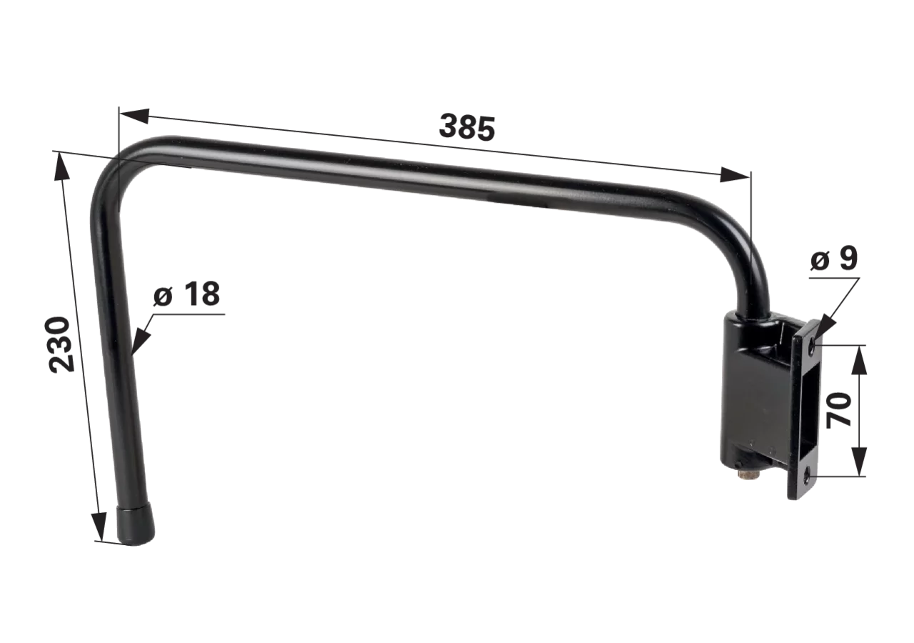 Spiegelhalter links Stange Ø 18 mm GartenShop24 - Hochwertige Gartengeräte