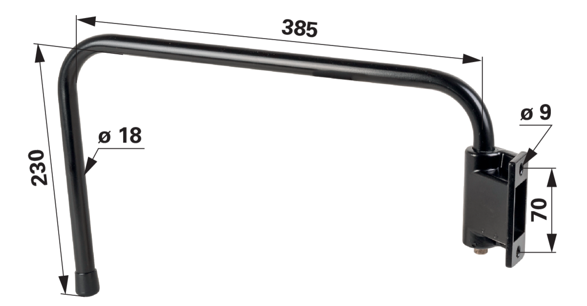 Spiegelhalter links Stange Ø 18 mm GartenShop24 - Hochwertige Gartengeräte