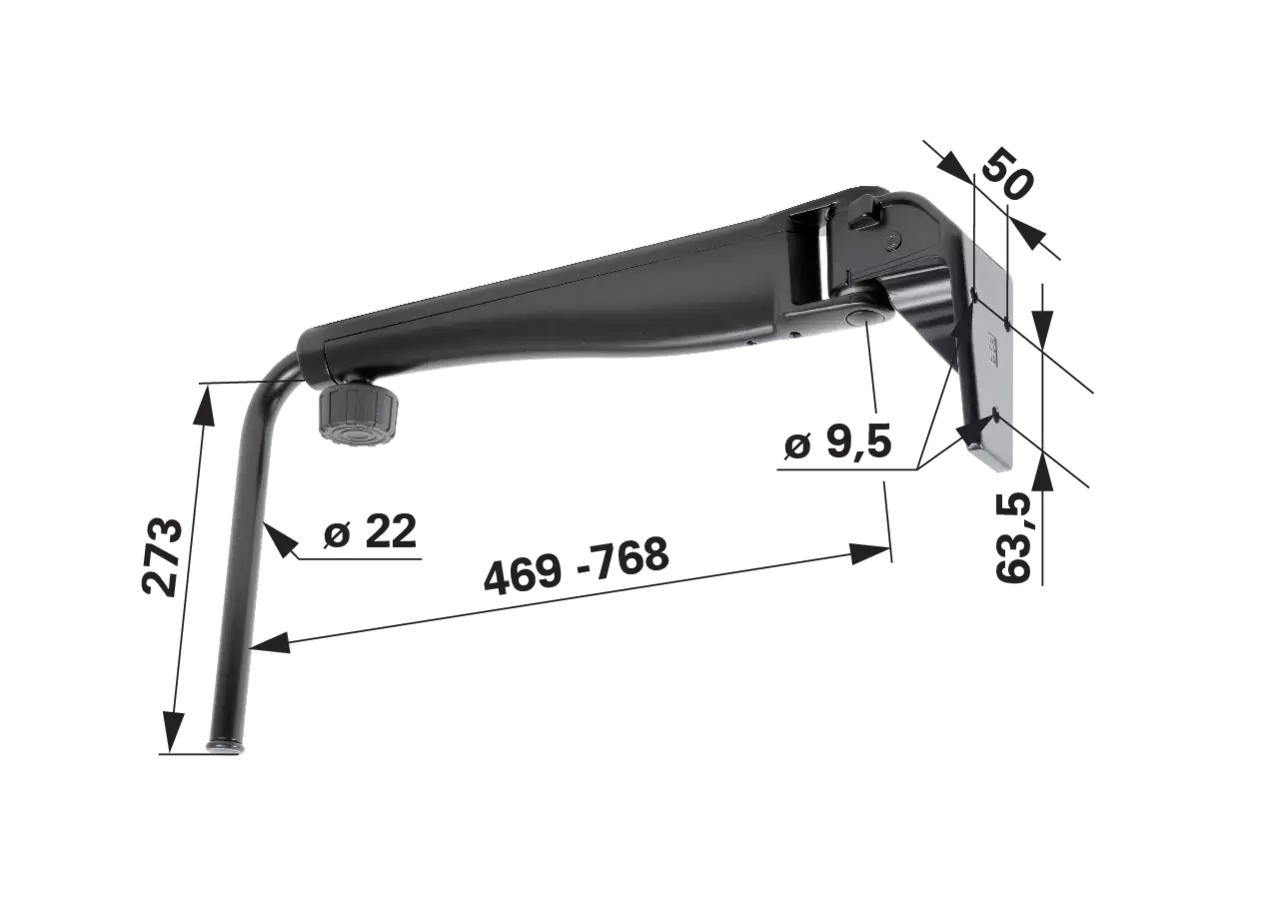 Teleskopspiegelhalter links Raststellung 30 Grad Stange 22 mm anstelle von Case IH 376953A1 GartenShop24 - Hochwertige Gartengeräte