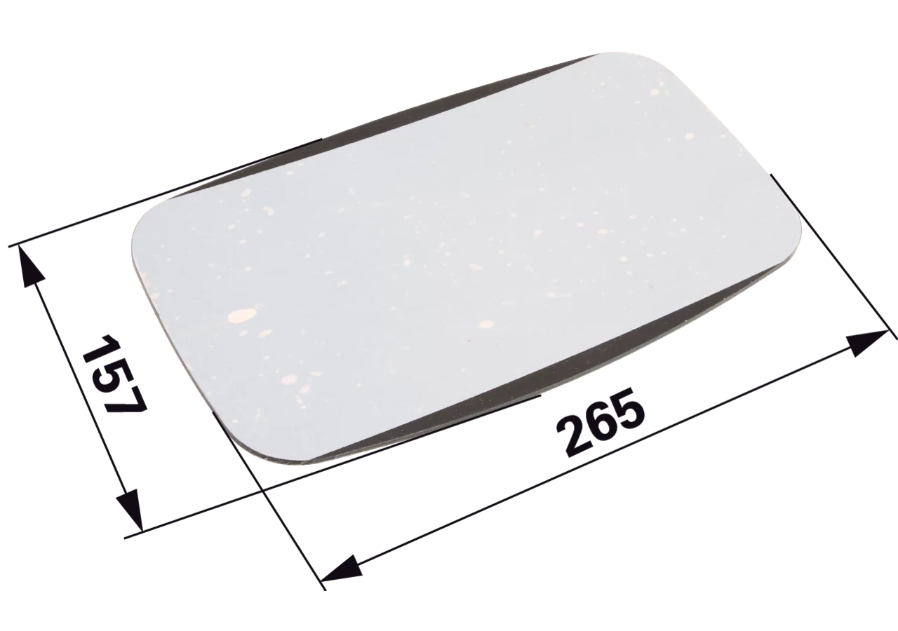 Ersatzglas 265 x 157 mm gewölbt unbeheizt anstelle von Massey Ferguson 3806616A GartenShop24 - Hochwertige Gartengeräte
