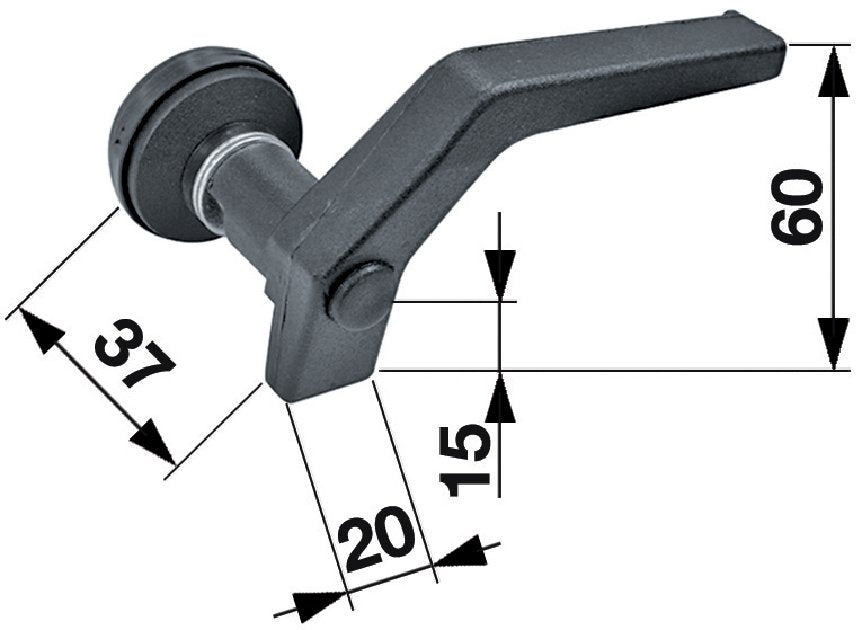 Fensterverschluss rechts, komplett mit Schraube M6 x 30 GartenShop24 - Hochwertige Gartengeräte
