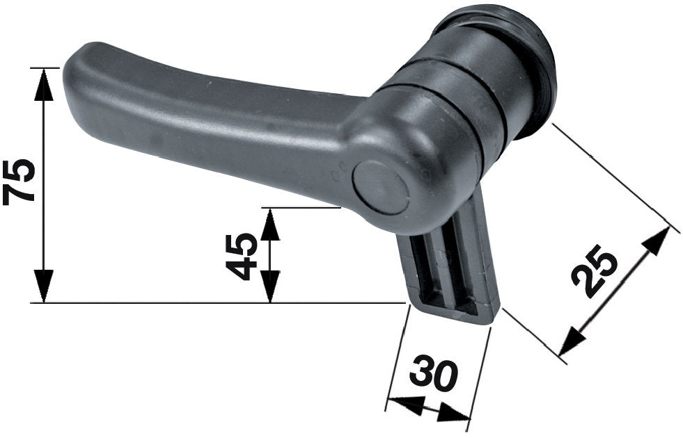 Fensterverschluss links, komplett mit Schraube M8 x 35 GartenShop24 - Hochwertige Gartengeräte