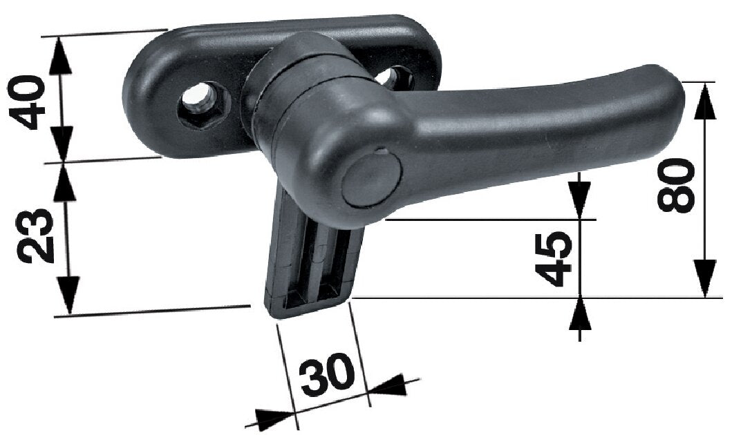 Fensterverschluss rechts Lochabstand 60 mm ø 9 mm GartenShop24 - Hochwertige Gartengeräte