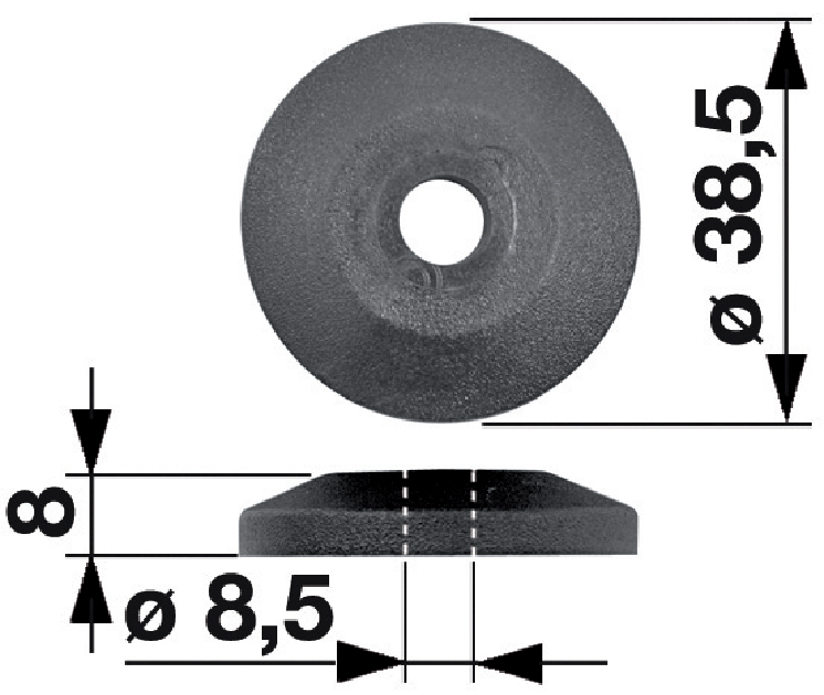 Gewindestütze – Außendurchmesser 38,5 mm, Höhe 8 mm GartenShop24 - Hochwertige Gartengeräte