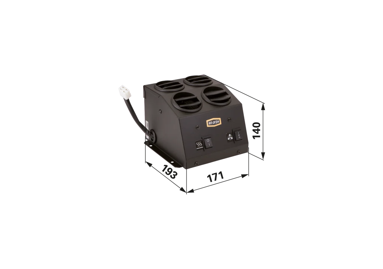 Kabinenheizung 12 V, 396 W – 2 Stufen, Luftstrom 126 m³/h GartenShop24 - Hochwertige Gartengeräte